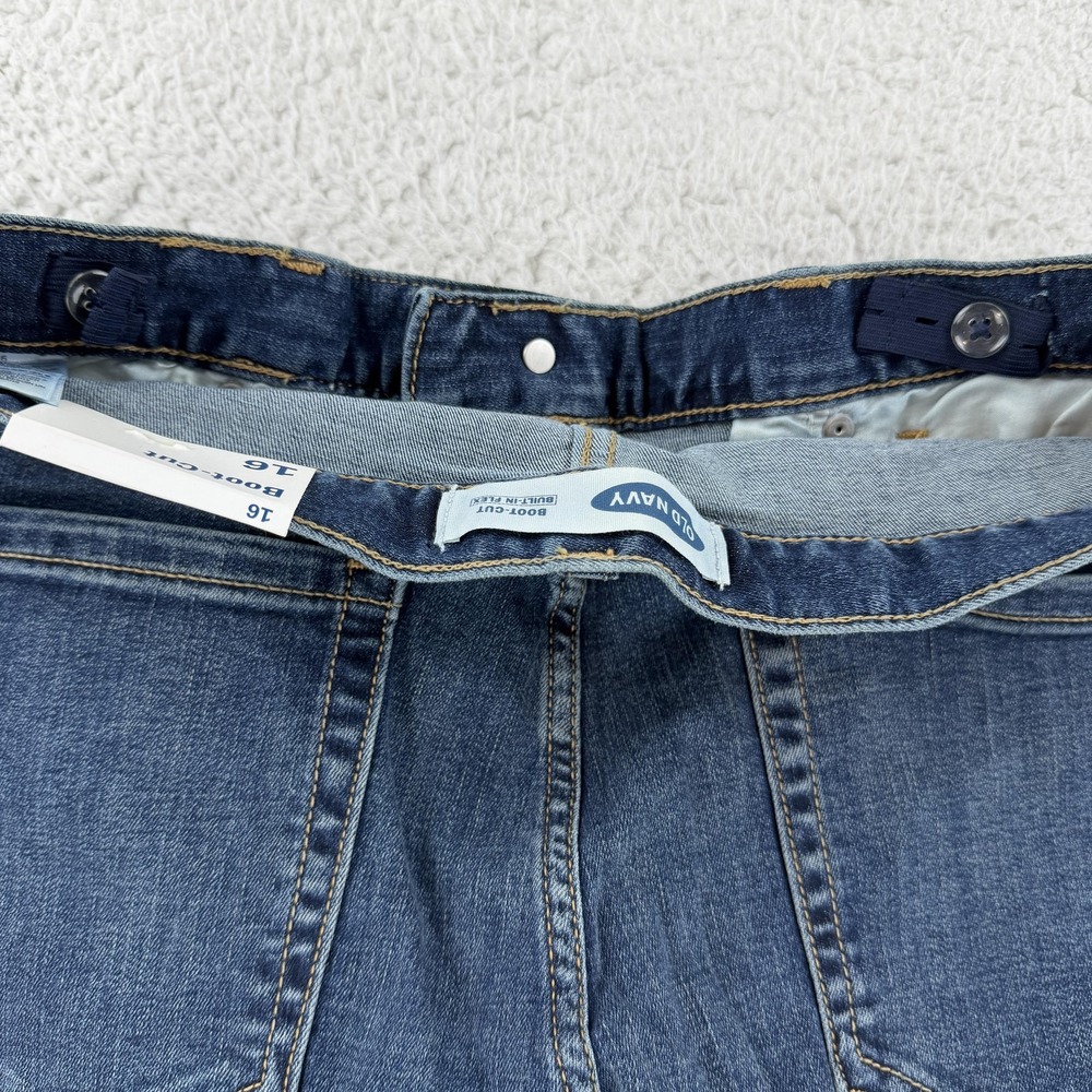 Old Navy Kids 16 Blue Boot-Cut Built-In Flex Adjustable Waist Denim Jeans - Picture 5 of 10